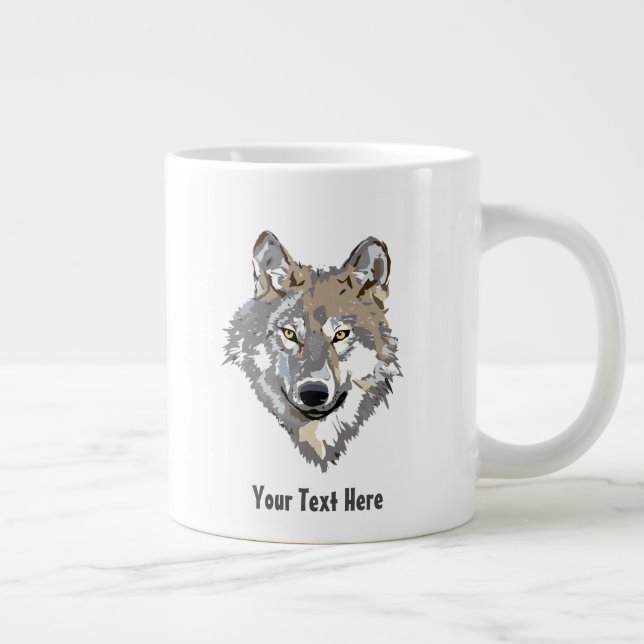 Grande Tasse Créez votre propre loup gris Spécial Café Mug (Droite)