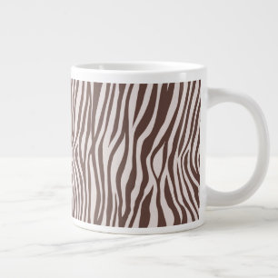 Grande Tasse Crème Brown Zebra Print