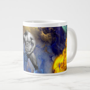 Grande Tasse cri de Joe le glissant physique d'homme musclé en 