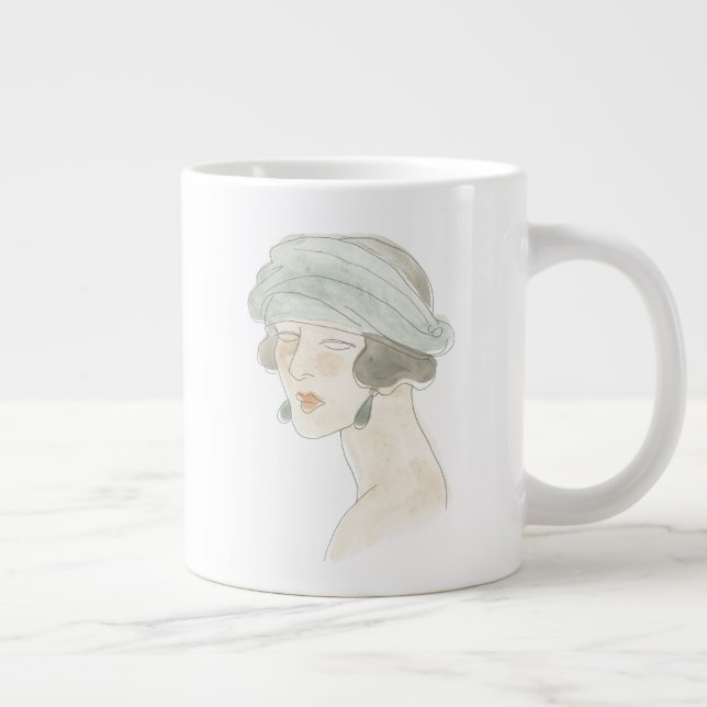 Grande Tasse Croquis de mode Flapper - Portrait (Droite)
