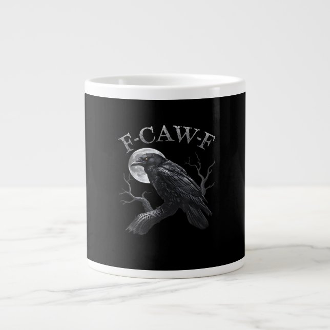 Grande Tasse Crow F-Caw-F Funny Bird Moon Retro Classic (Devant)