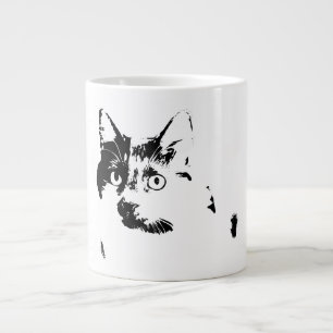 Grande Tasse Curieux Cat Ink Portrait Mug