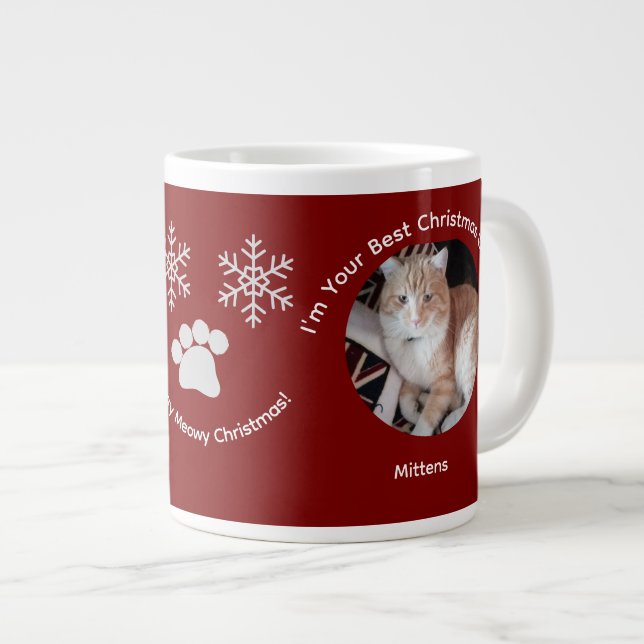 Grande Tasse Custom Best Christmas Gift Cat Photo Specialty Mug (Devant droit)