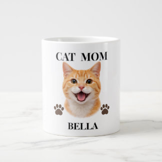 Grande Tasse Custom Cat Name Gift for Her Personalized Portrait