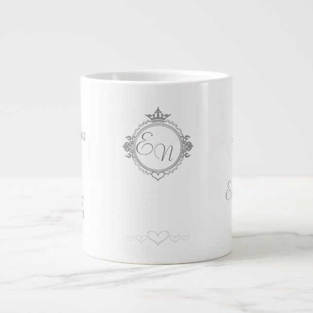 Grande Tasse Customize the names, initials and phrase Love Coff (Devant)