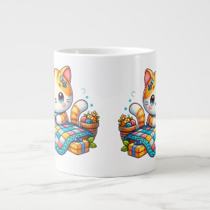 Grande Tasse Cute Cat couture quilt Céramique Mug