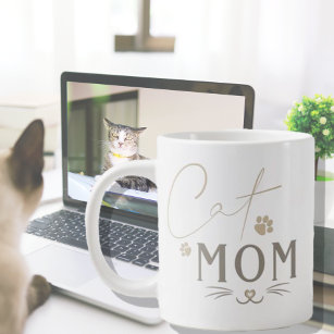Grande Tasse Cute Cat Maman Personnalisé Café Mug