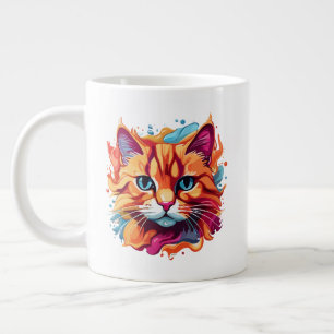 Grande Tasse Cute Colorful Chat Face-87002