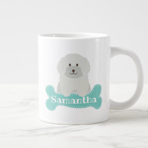 Grande Tasse Cute Fluffy Poodle blanc Amoureux des chiens chiot