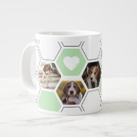 Cute Geométrique Coeur Paw Green Chien Garde photo