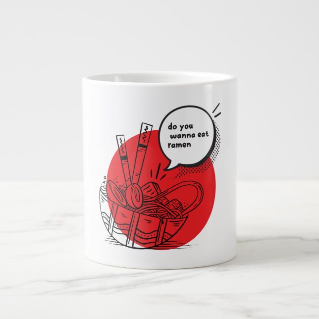 Grande Tasse Cute Kawaii Ramen - Funny Japanese Food  (Devant)