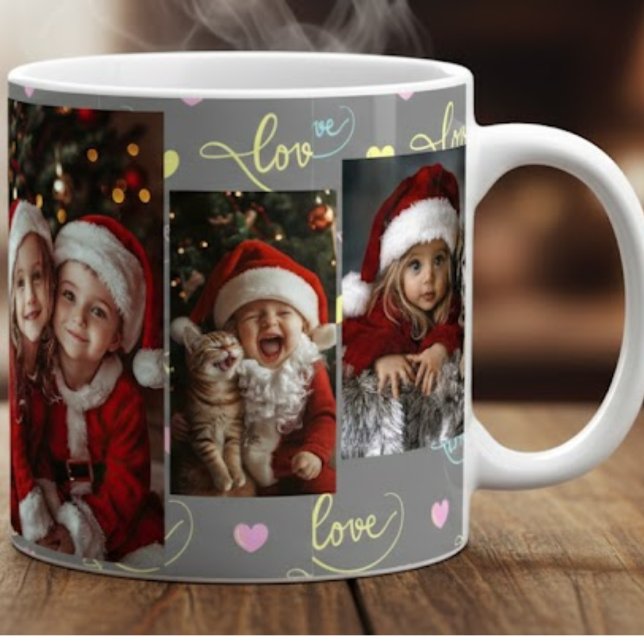 Grande Tasse Cute Kids Santa Photo Collage Mug (Créateur téléchargé)