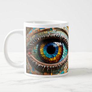 Grande Tasse Cute Mosaic Vitre Tissu Design oeil