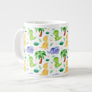Grande Tasse Cute Neon Aquarelle Dinosaur Motif