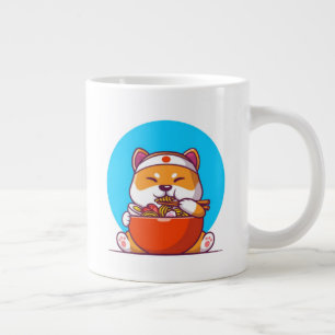 Grande Tasse Cute Shiba Inu Manger Ramen Noodle Cartoon-23054