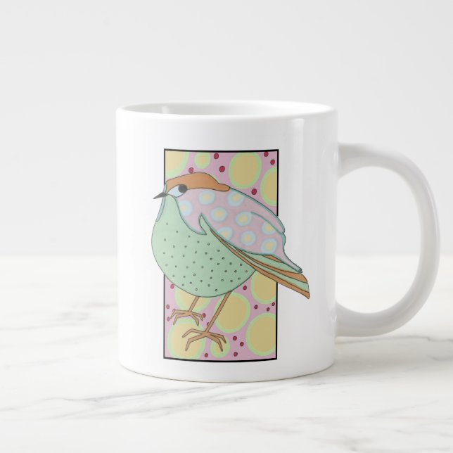 Grande Tasse Cute Stylé Pastel Songbird encadré (Droite)
