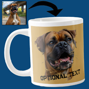 Grande Tasse Cute Unique Boxer Noir Or Chien Papa Photo Amoureu