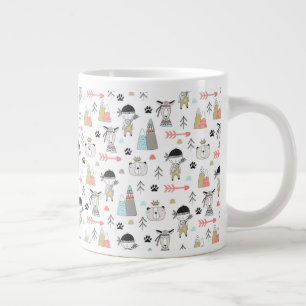 Grande Tasse Cute Woodland Animals et Indian Boy Motif