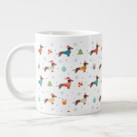 Dachshunds dans le Motif des pulls de Noël
