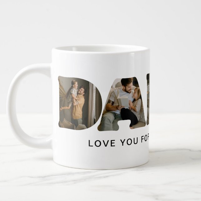 Grande Tasse DADDY Letter Photo Collage (Gauche)