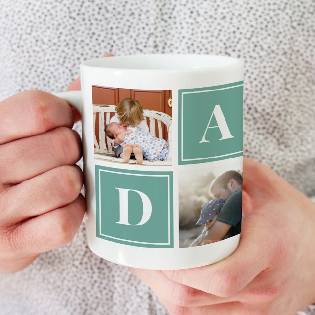 Grande Tasse Daddy Photo Collage Custom Giant Coffee Mug (Créateur téléchargé)
