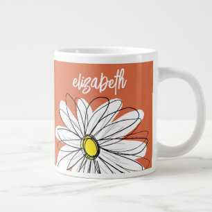 Grande Tasse Daisy Capriceuse - avec un nom en écriture tendanc