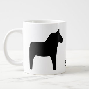 Grande Tasse Dala suédois Cheval Black Spécialité Mug