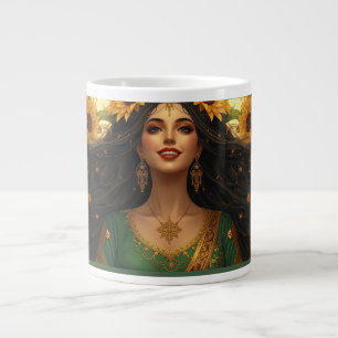 Grande Tasse Dame de Tournesol Persan Mug Art Floral Élégant