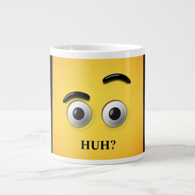Grande Tasse Danses amusantes Huh Face confuse Jaune et Noir (Devant)