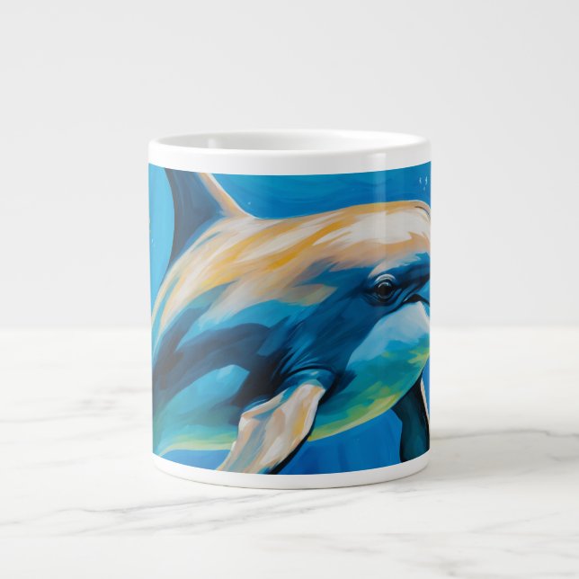 Grande Tasse Dauphin de peinture à l'huile (Devant)