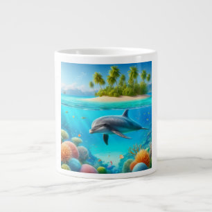 Grande Tasse Dauphin sous-marin coloré tropical/hawaïen