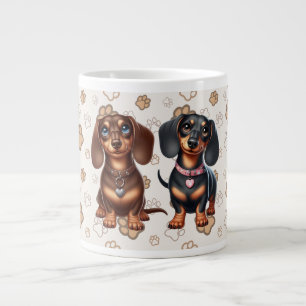 Grande Tasse De mignons amis dachshund
