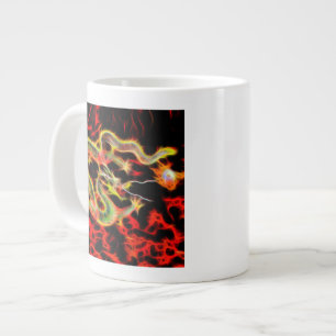 Grande Tasse Décor du feu de dragon sur l'énergie chanceuse