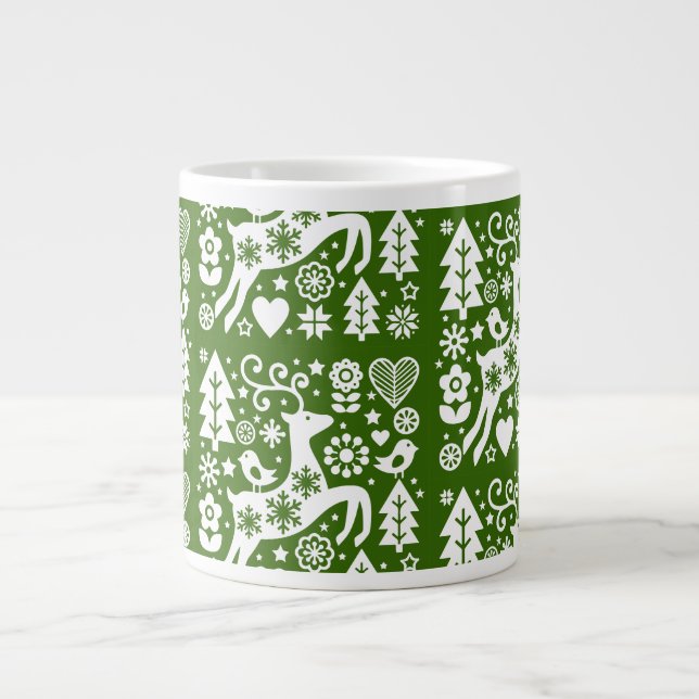 Grande Tasse Décor traditionnel nordique de Noël (Devant)