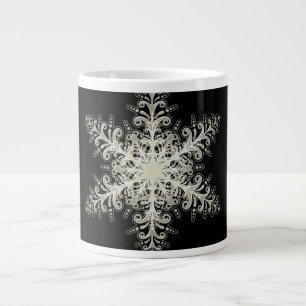Grande Tasse Dentelle blanche blanche noire élégante hiver