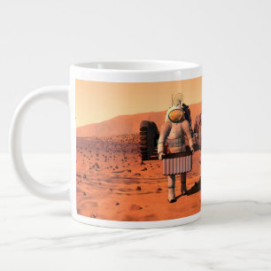 Grande Tasse Des Astronautes Mettent En Place Du Matériel Météo
