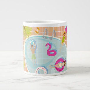 Grande Tasse Des filles et des garçons du bikini jouant au jeu