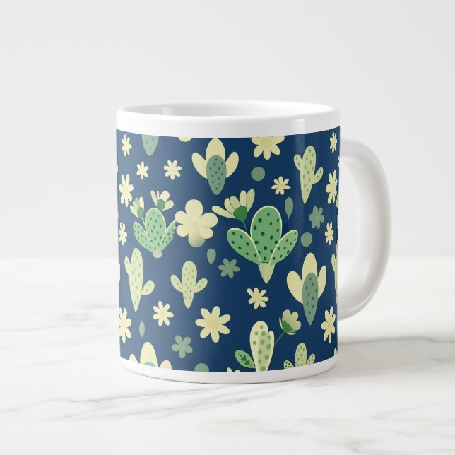 Grande Tasse Desert Cactus & Succulent Pattern (Devant droit)