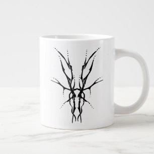 Grande Tasse Design de tatouage tribal du crâne de cerf - noir 