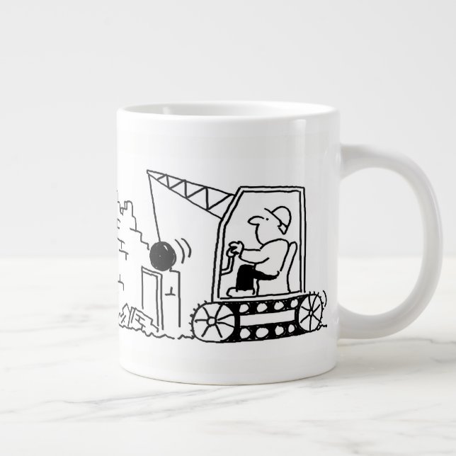 Grande Tasse Dessin de l'entrepreneur de démolition (Droite)