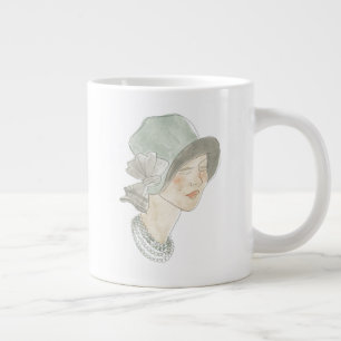 Grande Tasse Dessin de mode Flapper - Femme avec Casquette