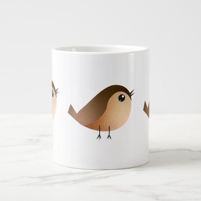 Grande Tasse Dessin d'Oiseau de Bruant (Devant)
