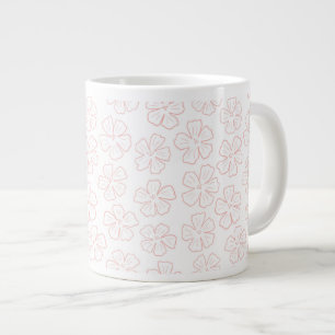 Grande Tasse Dessin floral au contour romantique subtil. emball