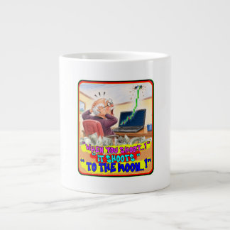 Grande Tasse Dessin humoristique de la panique d'un trader bour