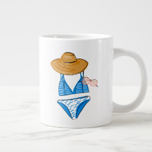 Grande Tasse Détendez-vous au soleil - maillot de bain bleu 2