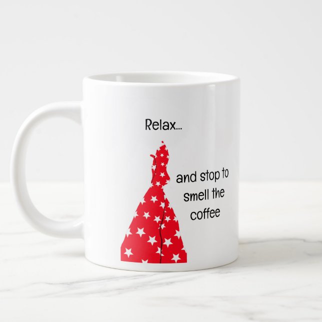Grande Tasse Détendez-vous pour sentir l'odeur de café Mug (Gauche)