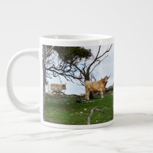 Grande Tasse Deux vaches de Highland dans des terres paisibles,
