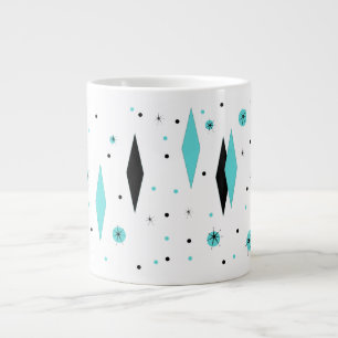 Grande Tasse Diamants turquoise rétro & Starburgs Jumbo Mug