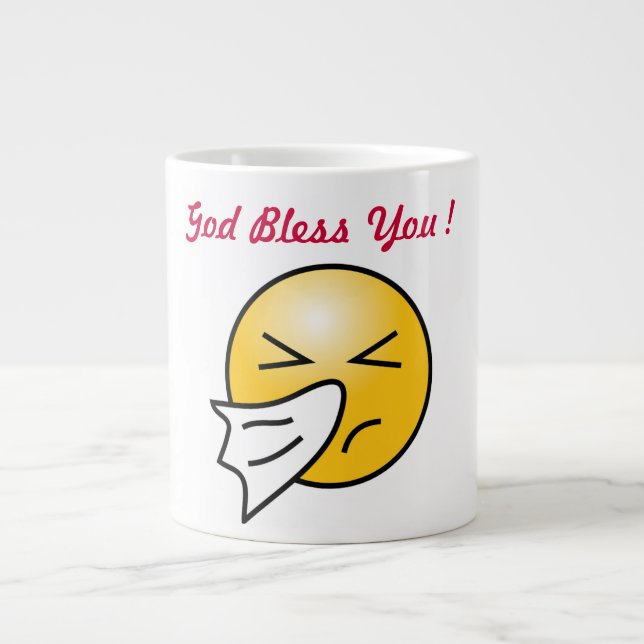 GRANDE TASSE "DIEU VOUS BÉNÉFICIE FACE (Devant)