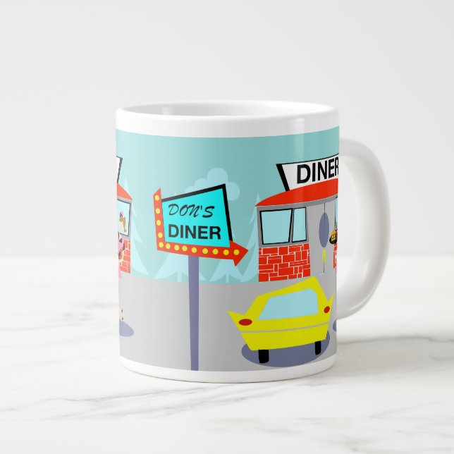 Grande Tasse Diner Jumbo Mug des années 1950 (Devant droit)